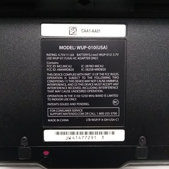 Nintendo WiiU Black Tablet Gamepad With Power Cord *EUC* - Picture 7 of 10